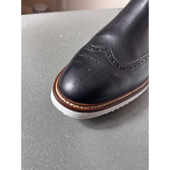 Johnston & Murphy Collection Chelsea Wingtip Boots Black Leather Italy Mens 10M main image 7